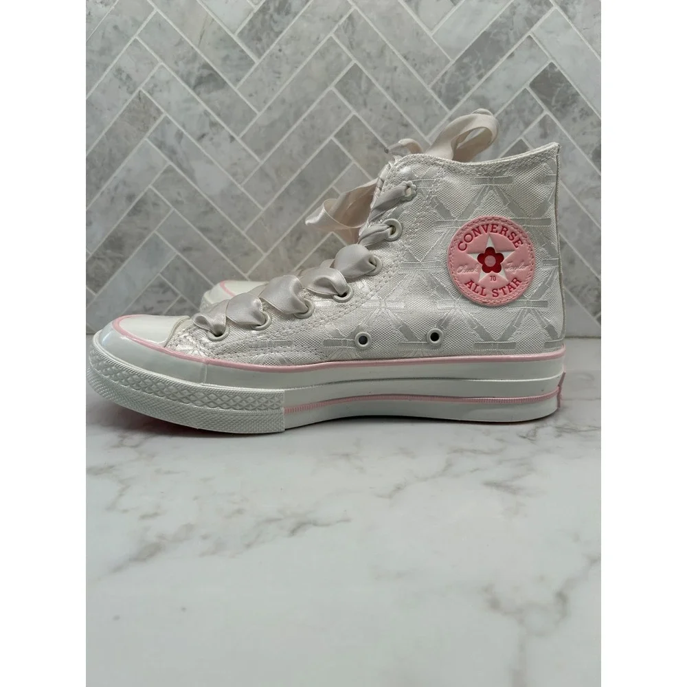 Converse Chuck Taylor All Star High Top Sneakers Flower Womens Size 7 Ribbon - Picture 5 of 11